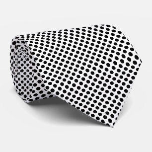 Cravate Noir sur blanc Pois de taille moyenne