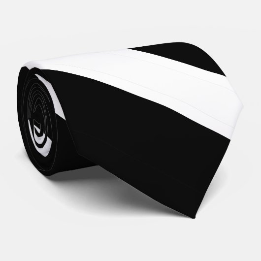 Cravate Noir sur blanc rayé (Roulé)