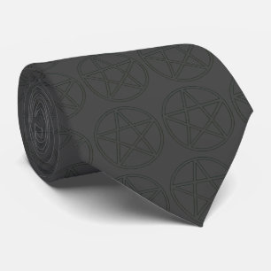 Cravate Noir sur Pentacle noir