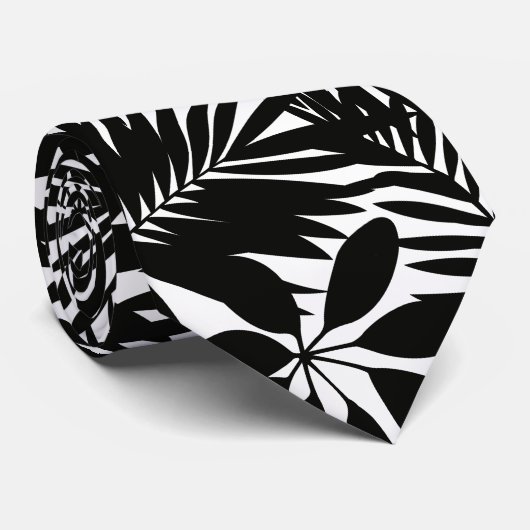 Cravate Noir tropical (Roulé)