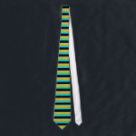 Cravate Noir, turquoise et rayures jaunes<br><div class="desc">Rayures horizontales dans le noir,  turquoise bleu-vert,  et un novice - couleur jaune. Va voir rétro génial. Conception rayée simple.</div>