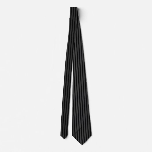 Cravate Noir Vertical Tuxedo Stripe Charcoal Gris Formel (Dos)