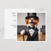 Cravate noire, anniversaire de chien, invitation d (Devant / Derrière)