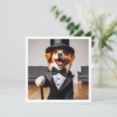 Cravate noire, anniversaire de chien, invitation d (Debout devant)