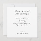 Cravate noire, anniversaire de chien, invitation d (Dos)