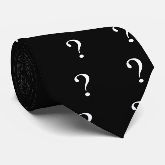Cravate noire anonyme (point d'interrogation) (Roulé)