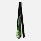Cravate noire Art de flamme fractale verte vibrant (Devant)