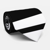 Cravate Noire Avec Bandes Blanches (Roulé)