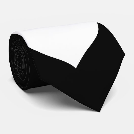 Cravate noire avec les coeurs blancs (Roulé)