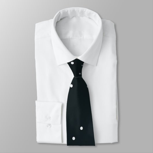 Cravate noire avec Motif élégant à points blancs (Attaché)