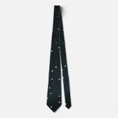 Cravate noire avec Motif élégant à points blancs (Devant)