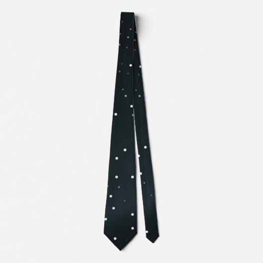 Cravate noire avec Motif élégant à points blancs (Devant)