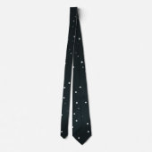 Cravate noire avec Motif élégant à points blancs (Dos)