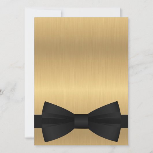 Cravate Noire classique Parents mariage Invitation (Dos)