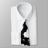 Cravate noire Coeurs Emo blancs (Attaché)