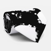 Cravate noire Coeurs Emo blancs (Roulé)