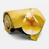 Cravate noire d'amants d'orchidée (Roulé)