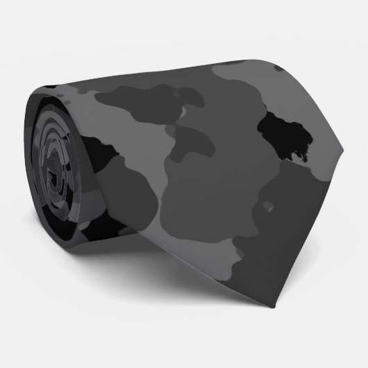 Cravate noire de camouflage (Roulé)