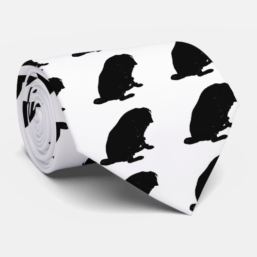 Cravate noire de carlin (Roulé)