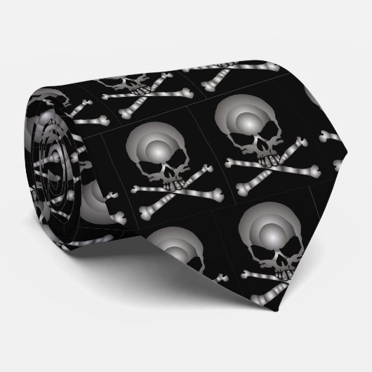 Cravate noire de crânes (Roulé)