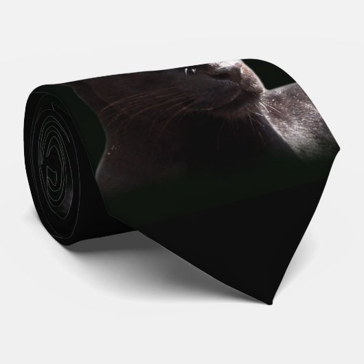 Cravate noire de léopard (Roulé)