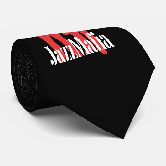 Cravate noire de Mafia de jazz (Roulé)