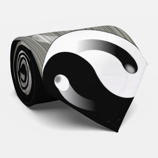 Cravate noire de Ying Yang (Roulé)