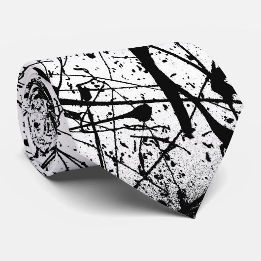 Cravate noire d'éclaboussure (Roulé)