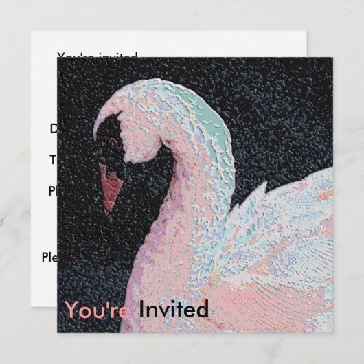 Cravate noire Dîner Dance Invitation (Devant / Derrière)