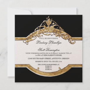 Cravate noire Elégance 2, Invitation douche Golden