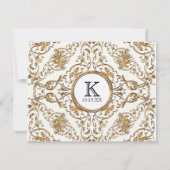 Cravate noire Elégance 2, Mariage d'or Cartes RSVP (Dos)