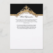 Cravate noire Elégance 2, Mariage d'or Invitations (Dos)
