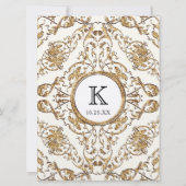 Cravate noire Elégance 2, Mariage d'or Invitations (Dos)