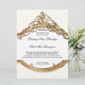 Cravate noire Elégance 2, Mariage d'or Invitations (Debout devant)