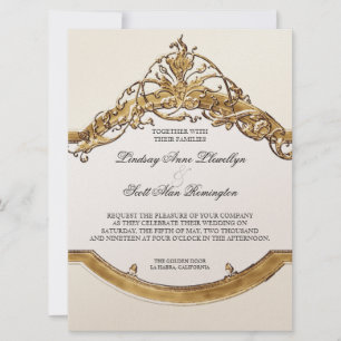 Cravate noire Elégance 2, Mariage d'or Invitations