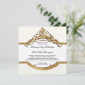 Cravate noire Elégance 2, Mariage d'or Invitations (Debout devant)