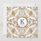 Cravate noire Elégance 2, Mariage d'or Invitations (Dos)