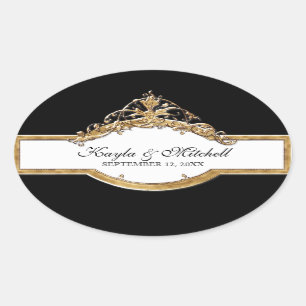 Cravate noire Elégance 2, Sticker à couplage d'or