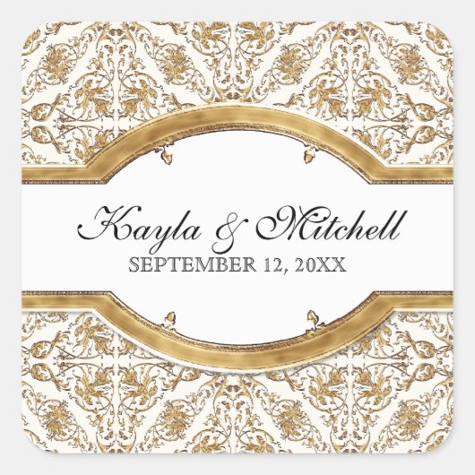 Cravate noire Elégance 2, Sticker à couplage d'or (Devant)