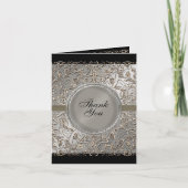 Cravate Noire Élégance, Merci Notes Cartes (Devant)