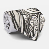 Cravate noire et blanche abstraite (Roulé)