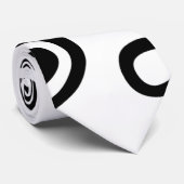 Cravate noire et blanche abstraite de Paisley (Roulé)