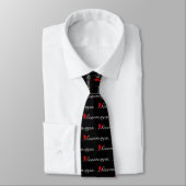 Cravate noire et blanche coeurs rouges pour garçon (Attaché)