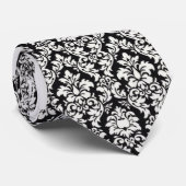 Cravate noire et blanche de damassé (Roulé)
