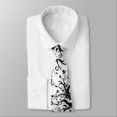 Cravate noire et blanche de fusion - (Attaché)