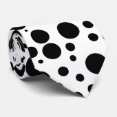 Cravate noire et blanche de motif de pois (Roulé)
