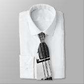 Cravate noire et blanche de musique de guitare (Attaché)