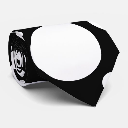 Cravate noire et blanche de point (Roulé)