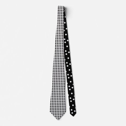 Cravate noire et blanche de point de polka (Devant)