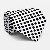 Cravate noire et blanche de point de polka (Roulé)
